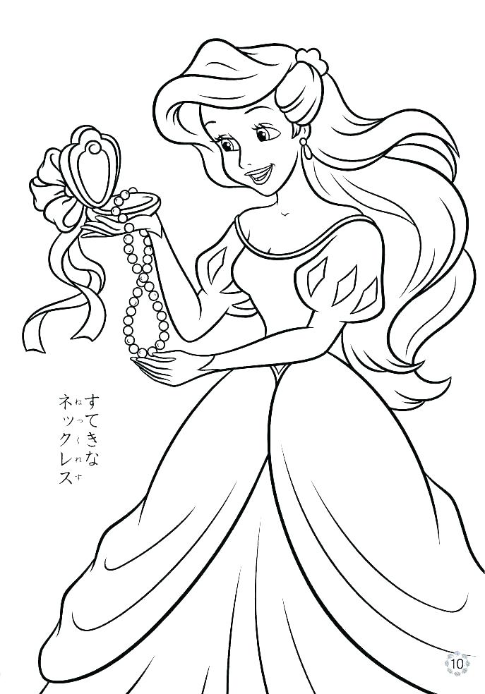 687x984 Princess Ariel Coloring Pages Free Princess Coloring Pages