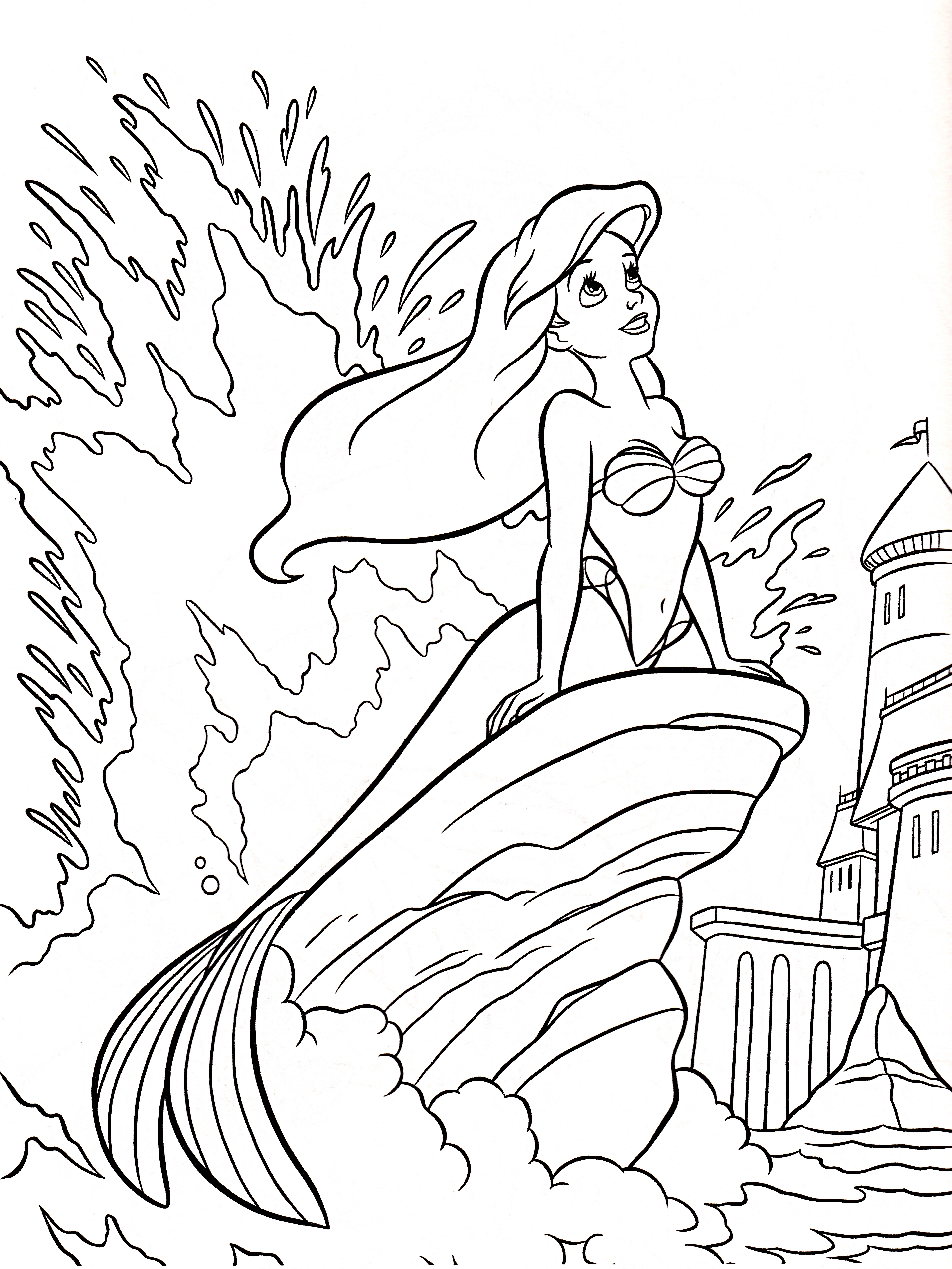 1910x2545 A Is For Ariel Color Page Ariel Coloring Page The Little Mermaid