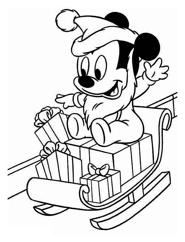 600x785 Mickey Mouse Xmas Coloring Pages