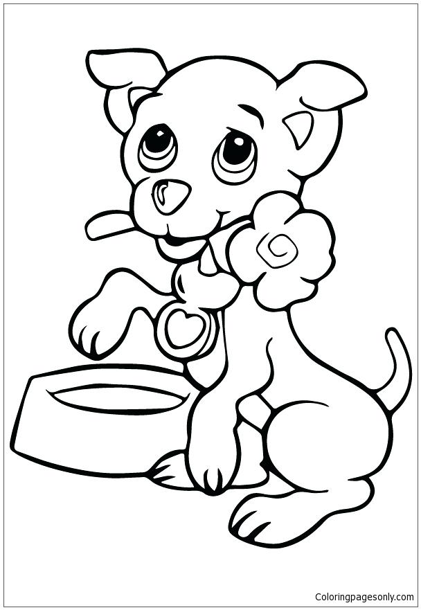 Free Coloring Pages Of Puppies Puppy And Flower 1 Coloring Page 608x881 Free Coloring Pages Of Puppies Puppy And Flower 1 Coloring Page