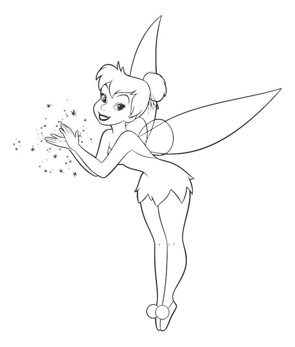 Peter Pan Tinker Bell Coloring Page 600x705 Peter Pan Tinker Bell Coloring Page
