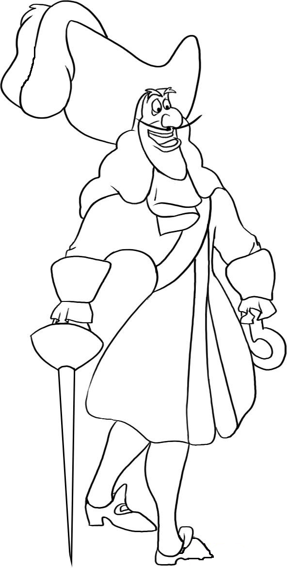 Captain Hook Coloring Pages 592x1172 Captain Hook Coloring Pages