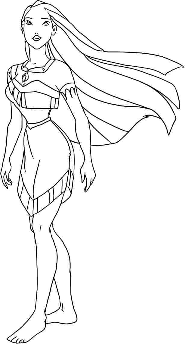 Disney Princess Pocahontas Coloring Pages Disney Princess 615x1141 Disney Princess Pocahontas Coloring Pages Disney Princess