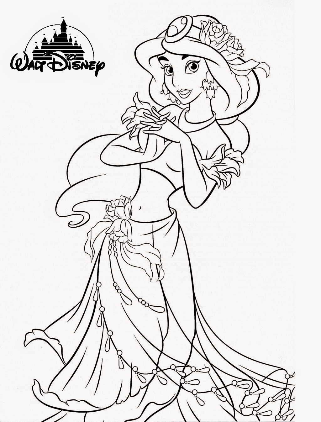 Disney Princess Coloring Pages Online On With Jasmine 1024x1346 Disney Princess Coloring Pages Online On With Jasmine
