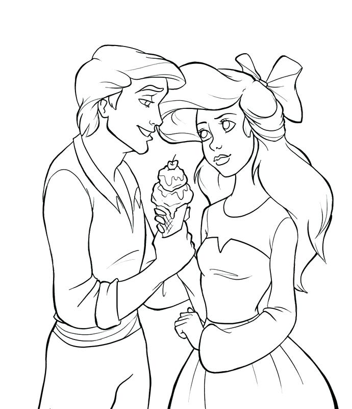 690x800 Ariel And Eric Coloring Pages And The Little Mermaid Coloring