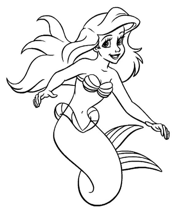 Disney Princess Ariel Coloring Pages For Kids 580x685 Disney Princess Ariel Coloring Pages For Kids