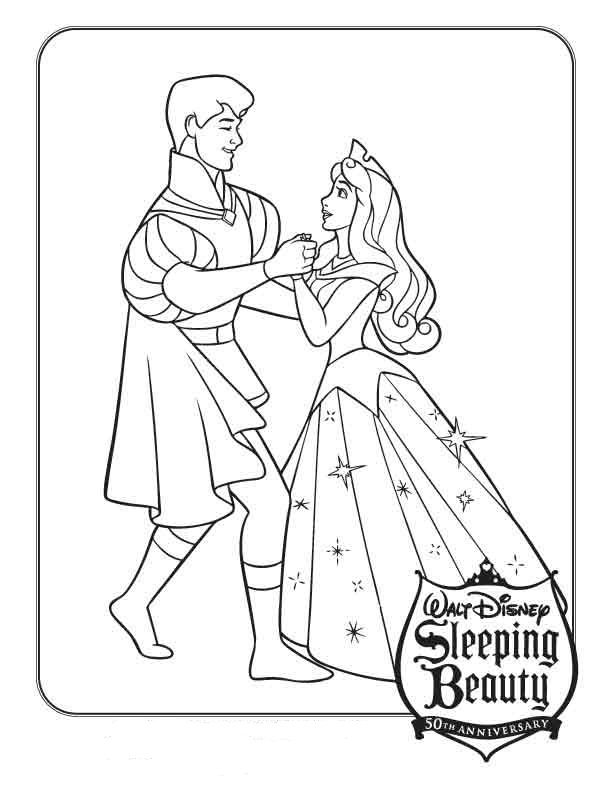Disney Princess Aurora And The Prince Coloring Page Cute Pages 612x792 Disney Princess Aurora And The Prince Coloring Page Cute Pages