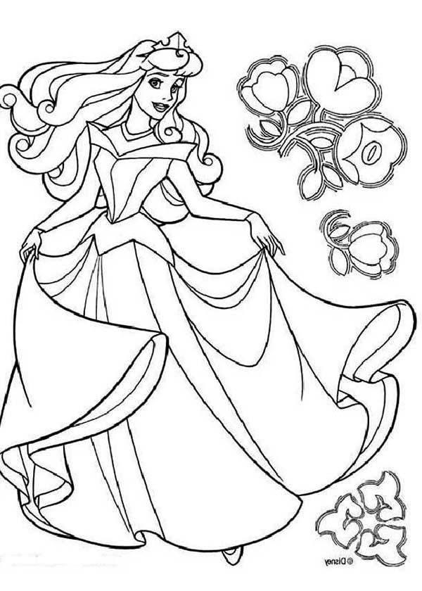 Disney Princess Aurora In Sleeping Beauty Coloring Page Color Luna 600x840 Disney Princess Aurora In Sleeping Beauty Coloring Page Color Luna