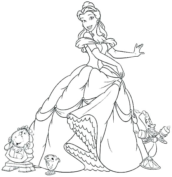 584x600 Disney Belle Coloring Pages Belle Coloring Sheets Coloring Pages