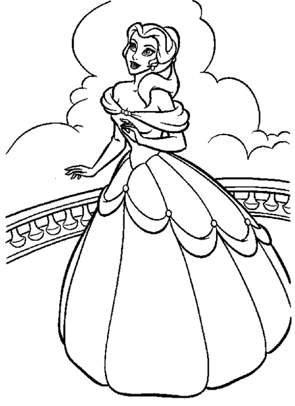 1024x1409 Free Printable Belle Coloring Pages For Kids