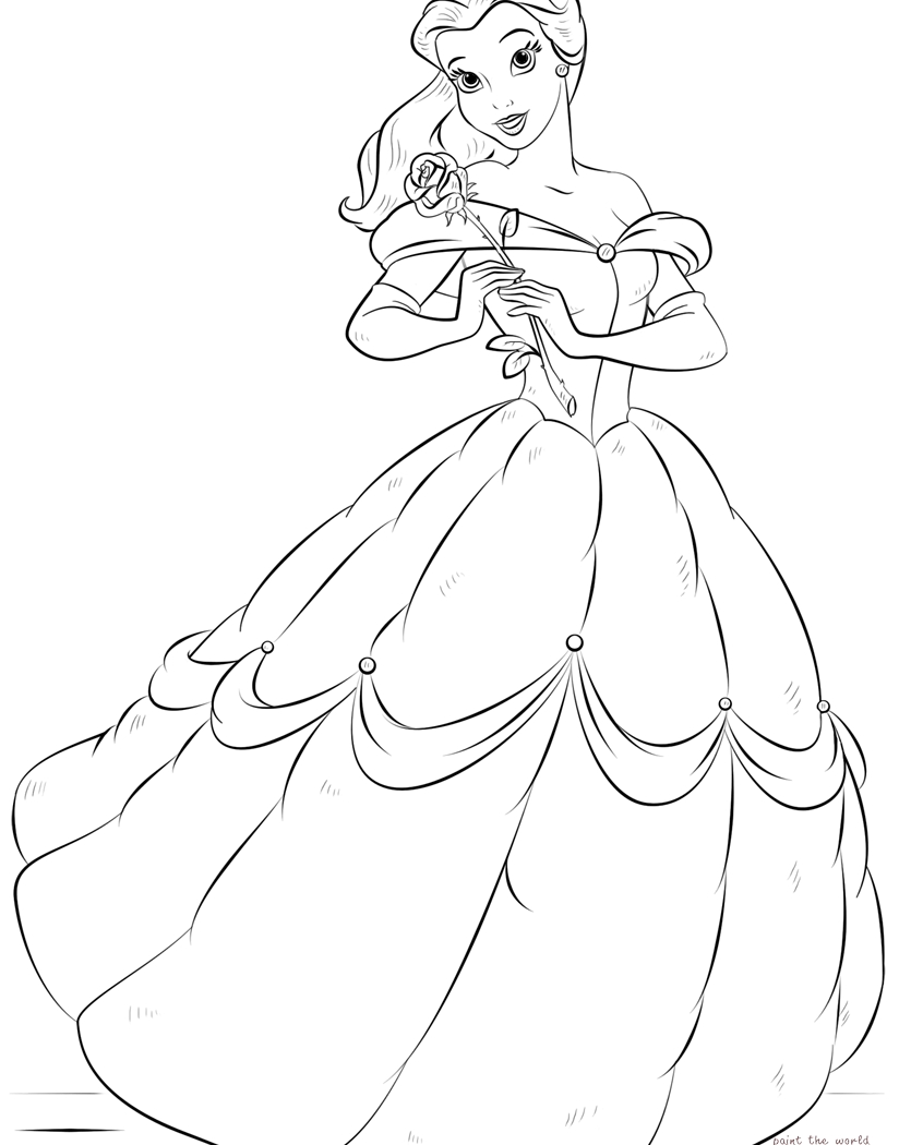 824x1050 Unique Disney Princess Belle Coloring Pages Design Printable