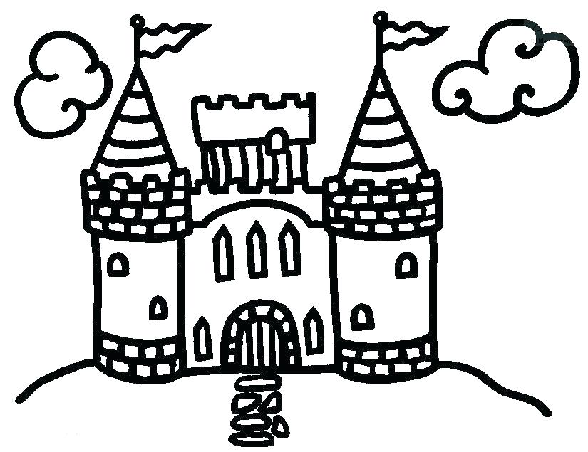 825x635 Cinderella Castle Coloring Pages Castle Line Drawing Disney