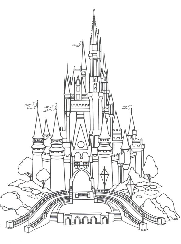 594x800 Disney Castle Coloring Pages Disney Princess Castle Coloring Pages