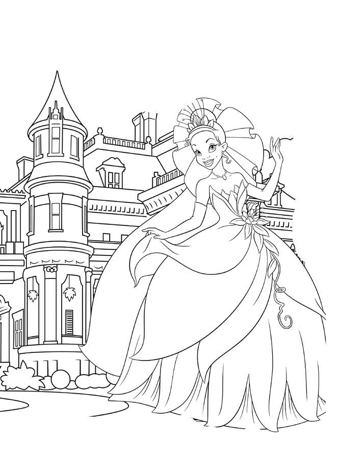 667x906 Princess Tiana Coloring Pages Castle