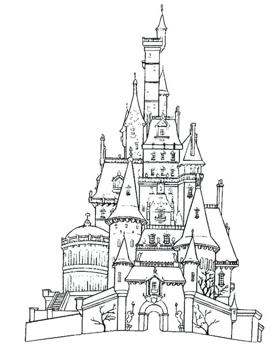 567x728 Disney Castle Coloring Page