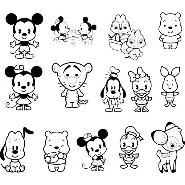 600x600 Disney Character Coloring Pages Cute Baby Characters Coloring