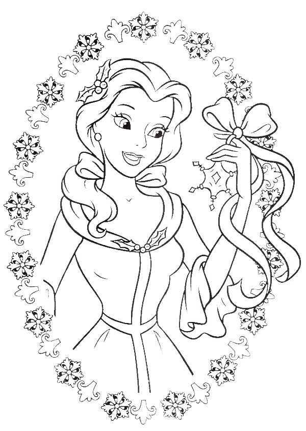 600x846 Princess Christmas Coloring Pages Collection