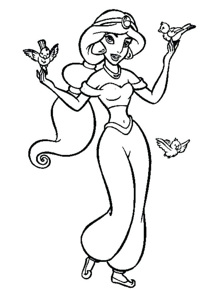 716x956 Jasmine Princess Coloring Pages Color Cartoons Printable To Print