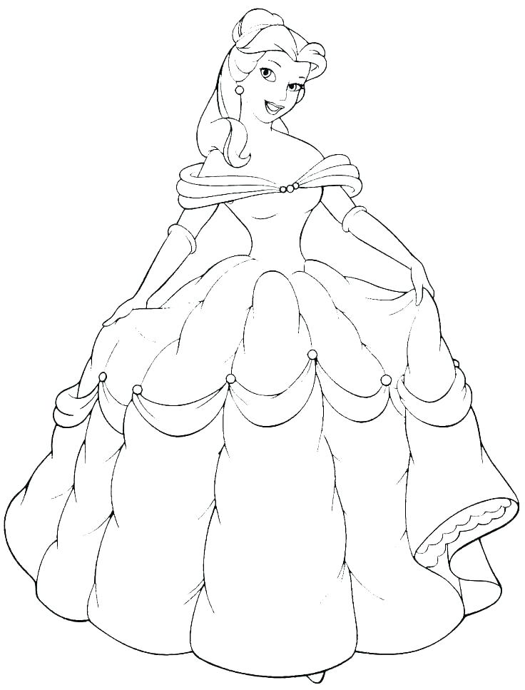 Princess Belle Coloring Pages 736x967 Princess Belle Coloring Pages