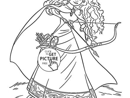 Brave Merida Coloring Page For Kids, Disney Princess, Princess 440x330 Brave Merida Coloring Page For Kids, Disney Princess, Princess