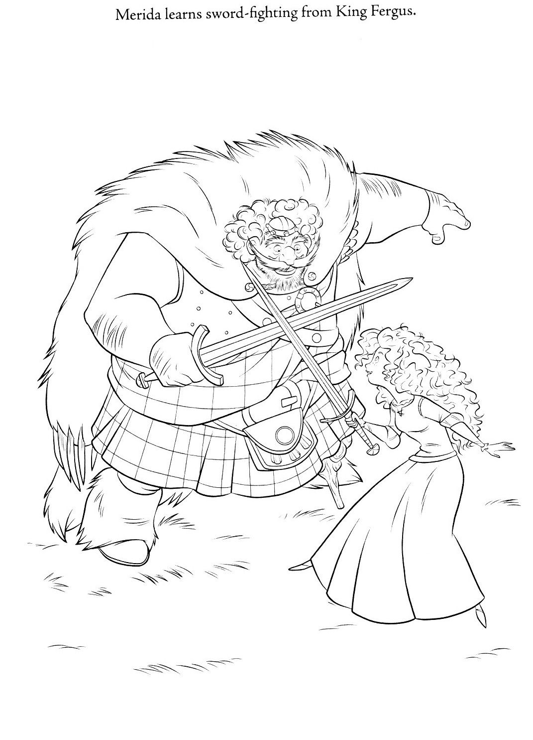 Coloring Page Of Merida And King Fergus (Brave). Color Meridia 1071x1485 Coloring Page Of Merida And King Fergus (Brave). Color Meridia