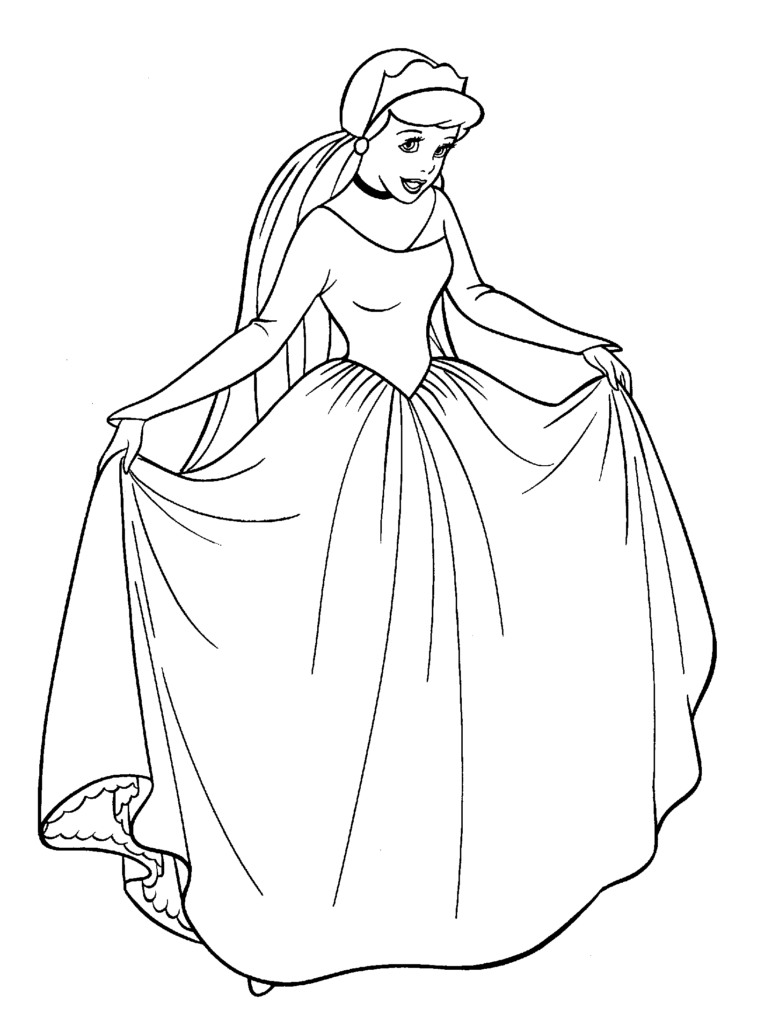 772x1024 Disney Princess Coloring Pages Cinderella Free Printable For Kids