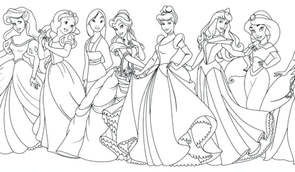 1024x600 Amazing Disney Princess Coloring Pages Or All Princess Coloring