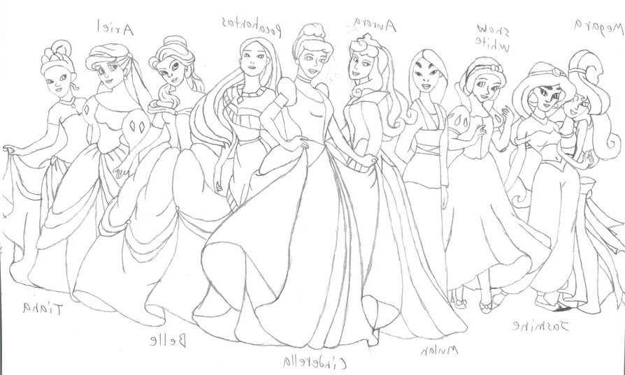 All Disney Princess Coloring Pages Disney Princess Group Coloring 894x537 All Disney Princess Coloring Pages Disney Princess Group Coloring