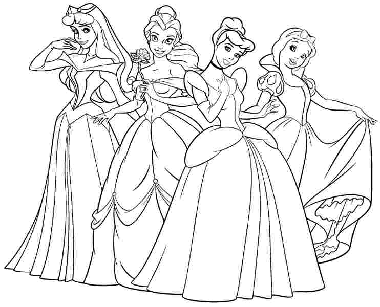 Best Disney Princess Coloring Pages Free Printable Coloring Free 742x600 Best Disney Princess Coloring Pages Free Printable Coloring Free