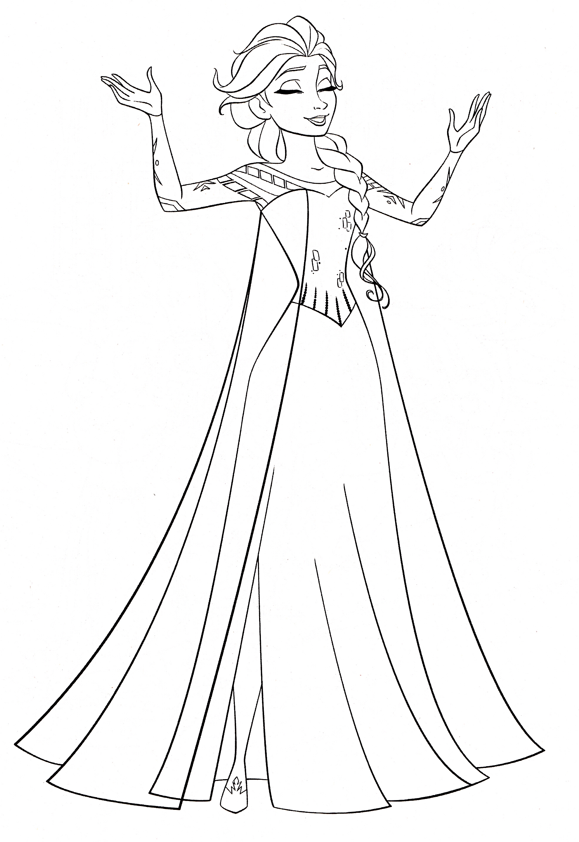 1962x2854 Elsa Doing Magic Free Coloring Page Disney, Frozen, Kids