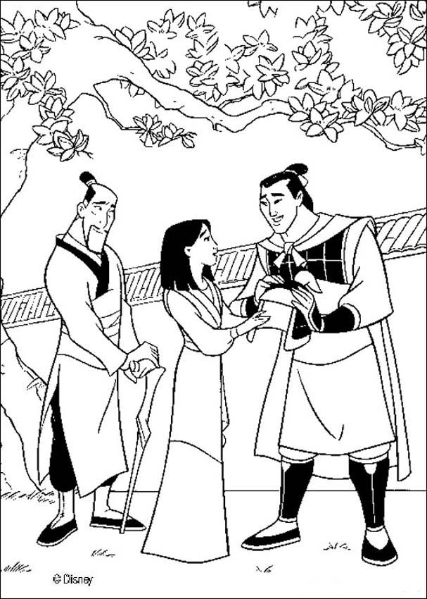 607x850 Mulan Coloring Pages 2