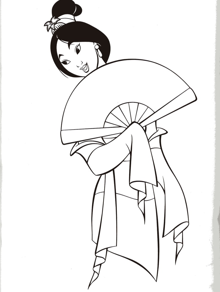 736x976 Disney Princess Mulan Coloring Pages