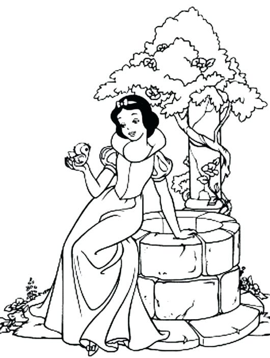 Disney Princess Coloring Pages Snow White And Prince Bird Page 530x701 Disney Princess Coloring Pages Snow White And Prince Bird Page