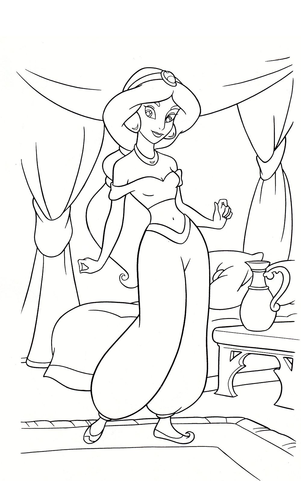 1000x1600 Disney Princess Jasmine Coloring Pages Disney