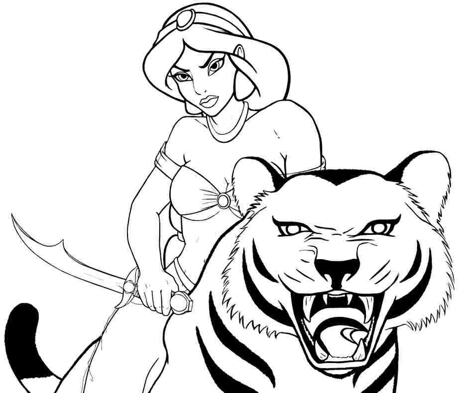 922x790 Printable Disney Princess Jasmine Coloring Pages For Little Kids