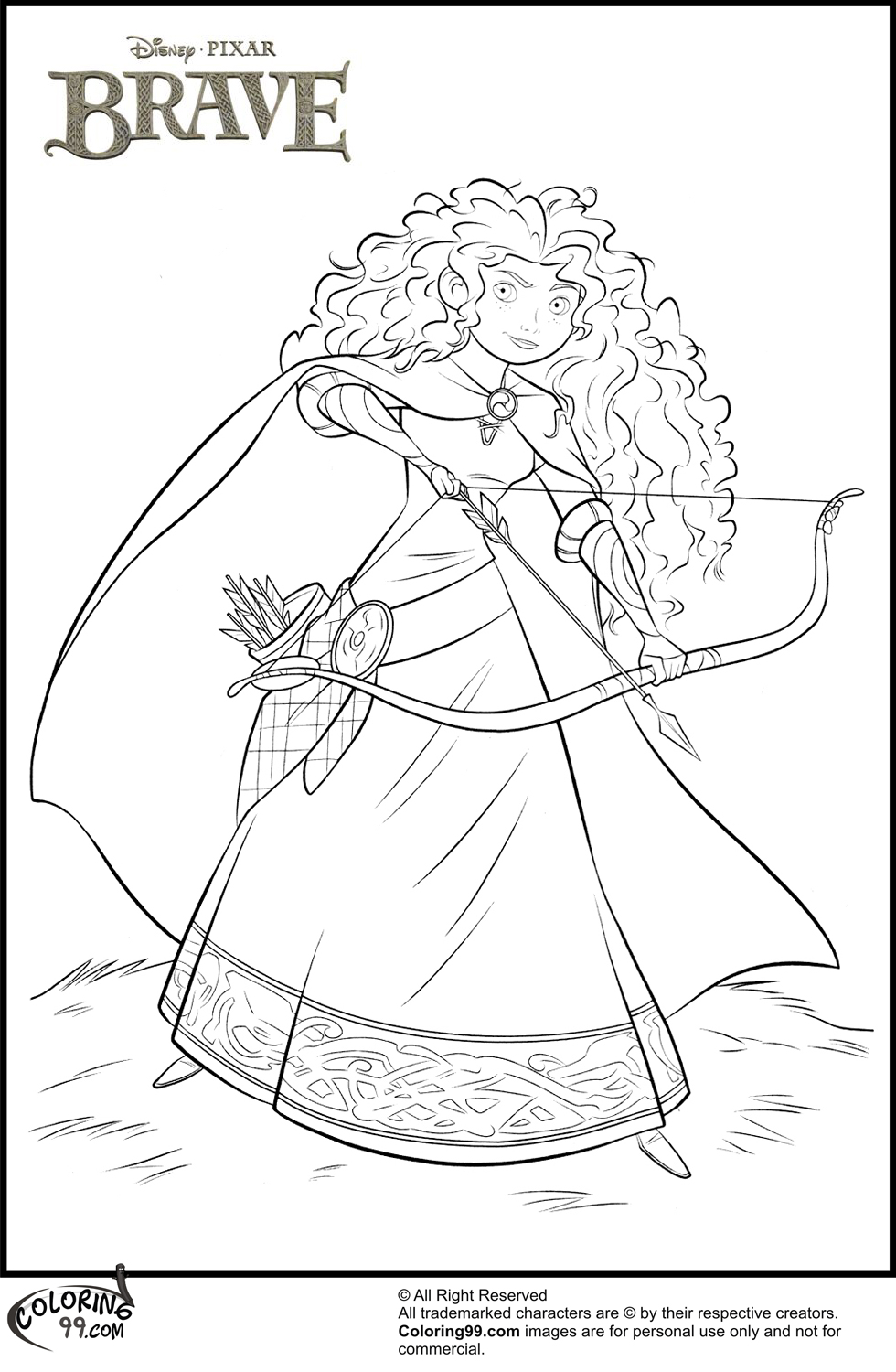 Disney Princess Merida Coloring Pages 980x1500 Disney Princess Merida Coloring Pages