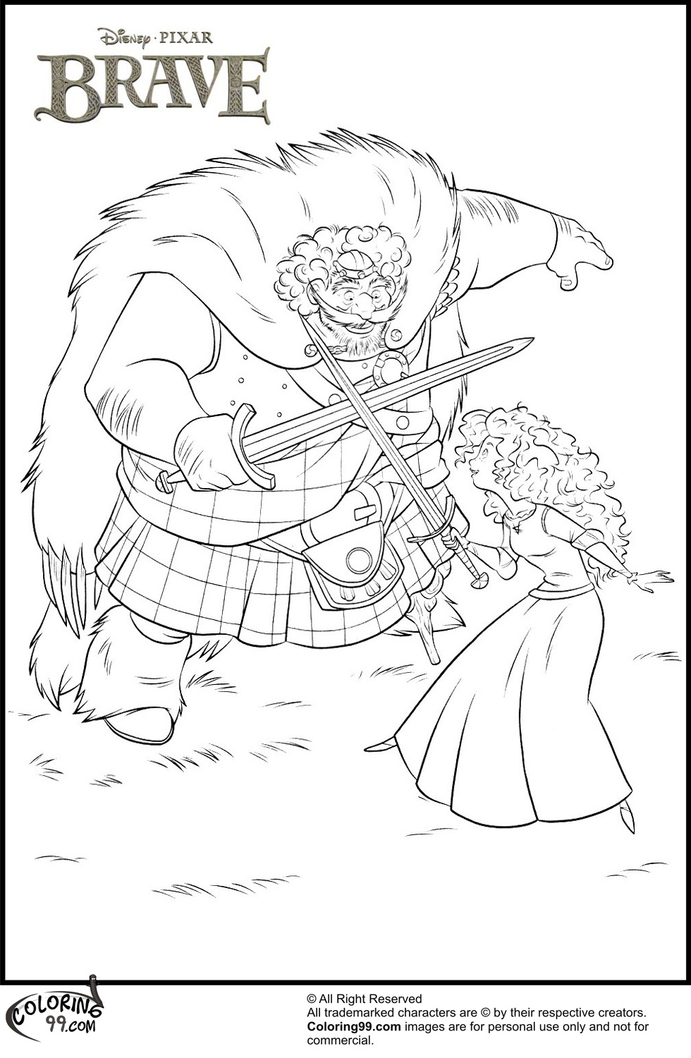 Disney Princess Merida Coloring Pages Team Colors 980x1500 Disney Princess Merida Coloring Pages Team Colors