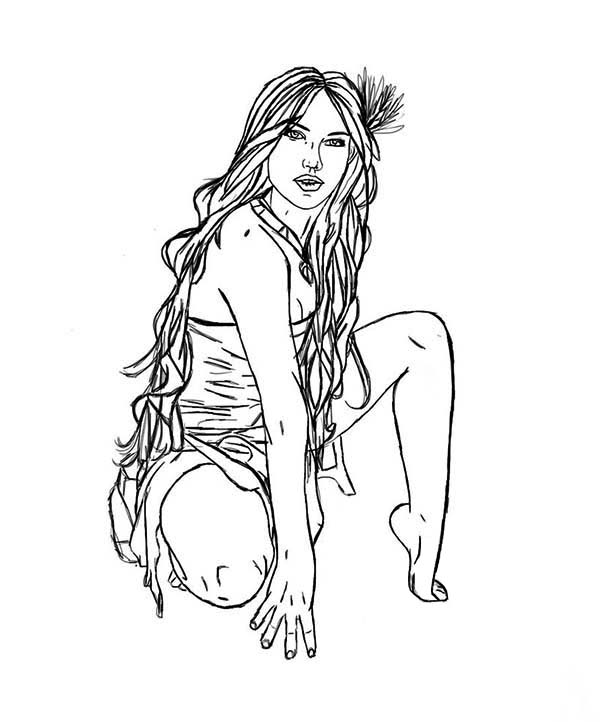 600x722 Princess Pocahontas Coloring Pages For Girl