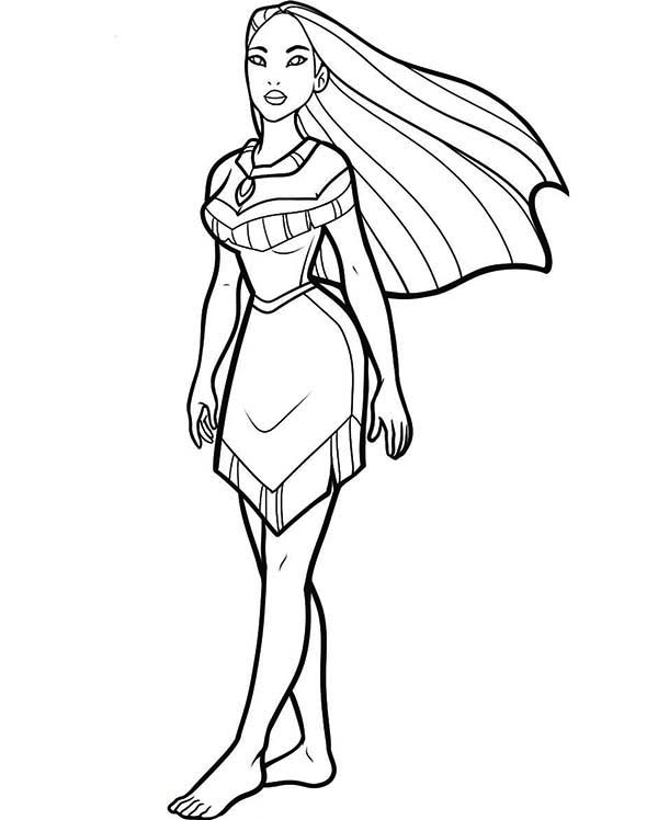 600x748 Princess Pocahontas Coloring Pages