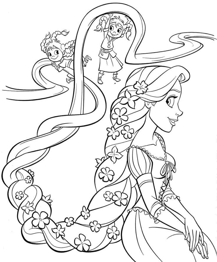Printable Free Disney Princess Rapunzel Coloring Sheets For Kids 736x887 Printable Free Disney Princess Rapunzel Coloring Sheets For Kids