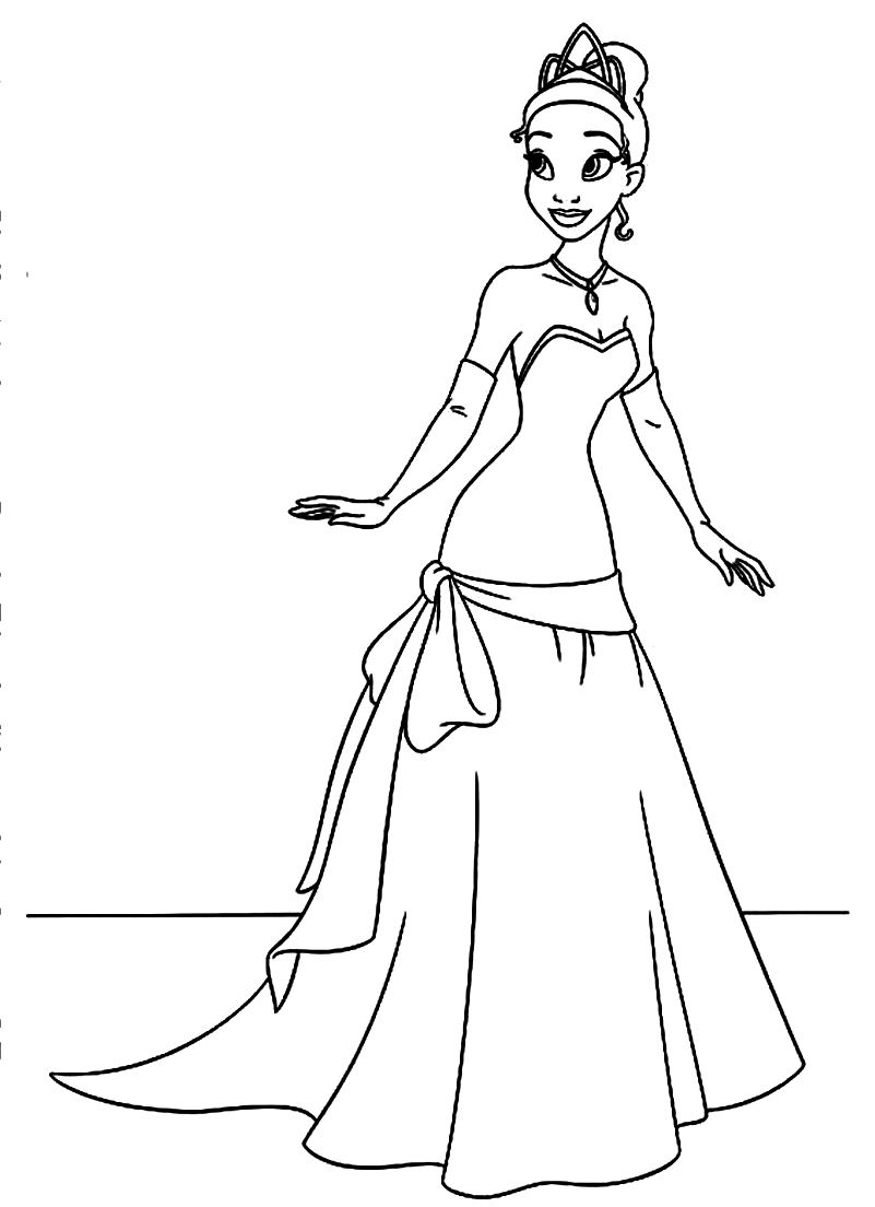 801x1104 Princess Tiana Coloring Pages Printable