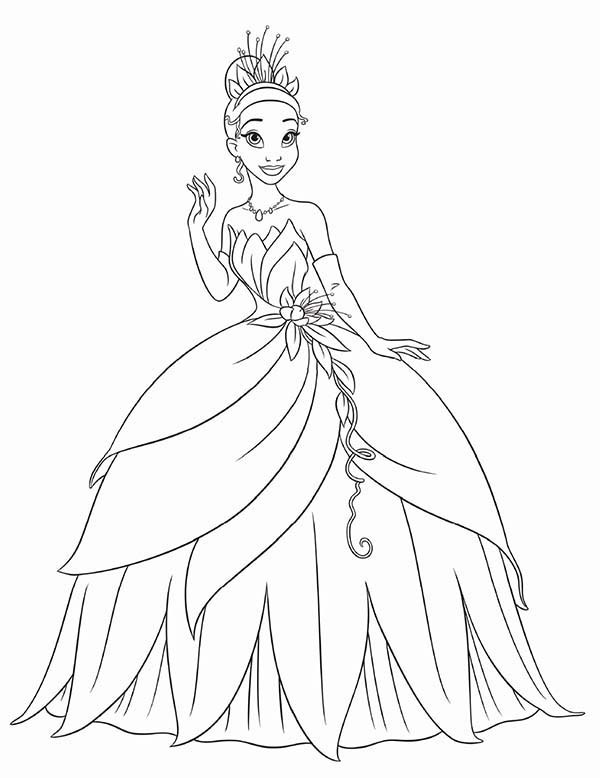 600x778 Disney Princess Tiana Coloring Pages Stunning Princess Tiana