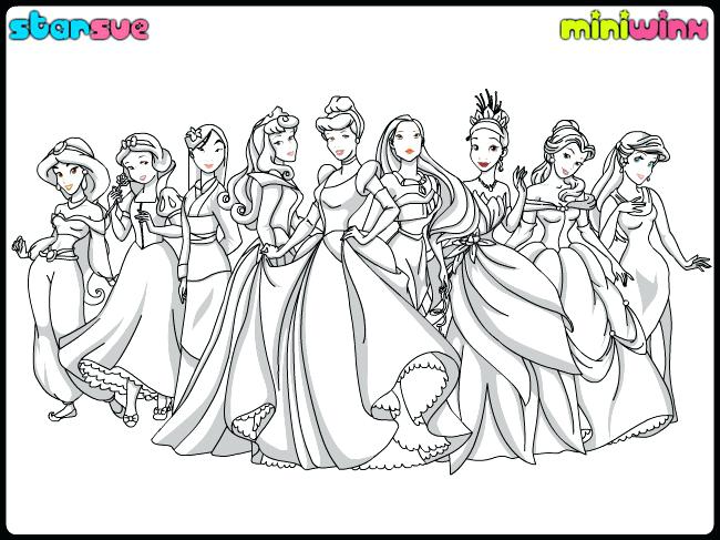 650x487 Disney Princesses Coloring Pages Anime Princess Coloring Pages