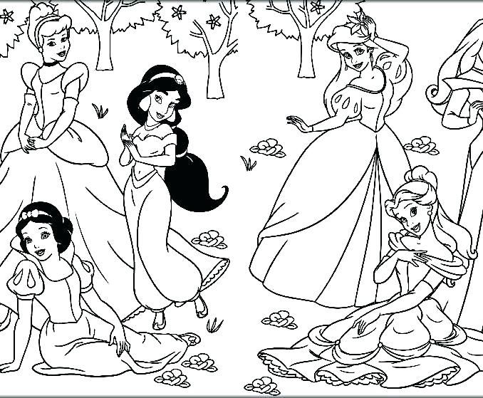 Disney Princesses Together Coloring Pages at GetColorings.com | Free ...