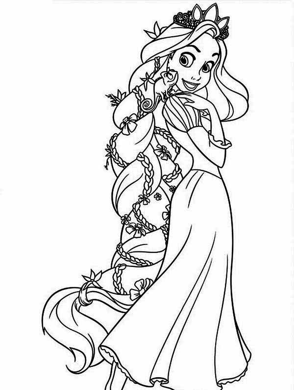 600x796 Beautiful Rapunzel Tangled Coloring Page Free Printabl On Disney