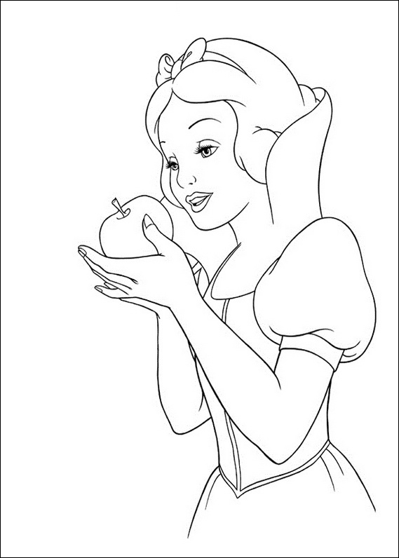 569x796 Snow White Apple Coloring Page