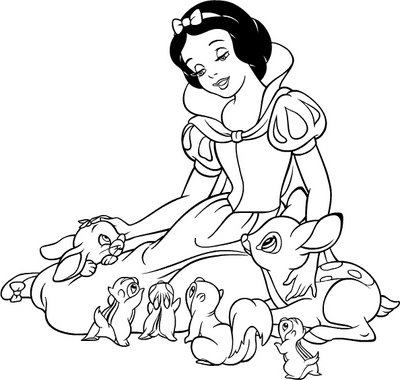400x380 Disney Snow White 2 Coloring Page