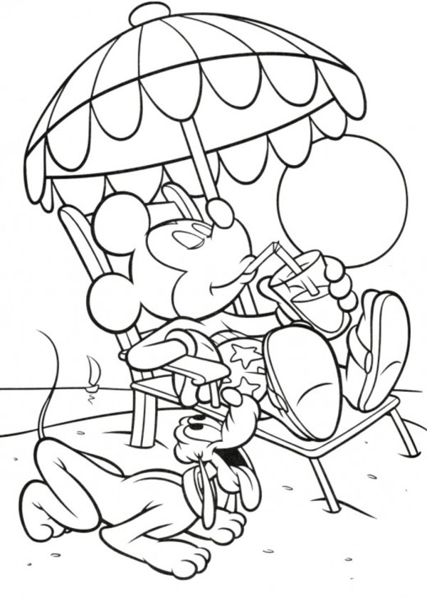 Disney Summer Diving Colouring Pages 600x839 Disney Summer Diving Colouring Pages