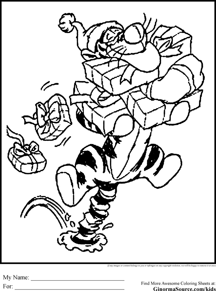 736x990 Tigger Coloring Pages For Christmas Fun For Christmas