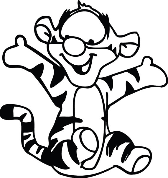 570x603 Baby Tigger Lounging Coloring Pages